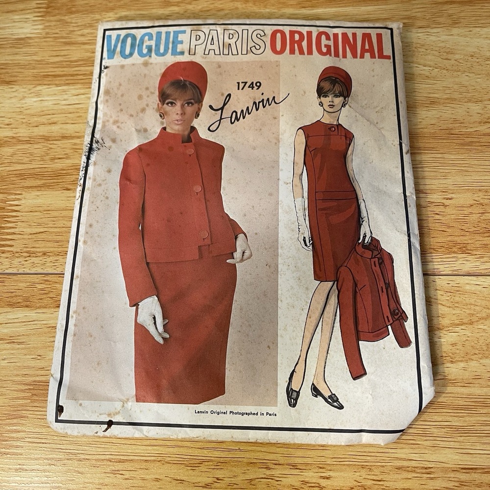 Vtg Vogue 1779 Paris Original Pattern Jeanne Lanvin 1969 Uncut one-piece dress